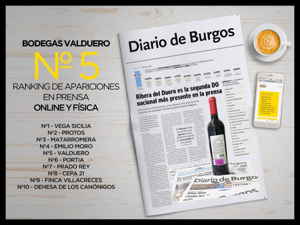 bodegas valduero ribera del duero prensa apariciones marketing