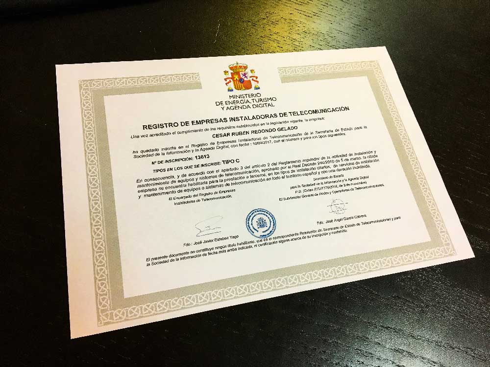 Registro de instalador de telecomunicaciones Aranda de Duero Sonido y Vídeo